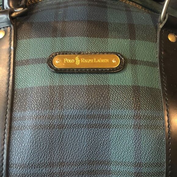 MRALPH LAUREN Black Watch Plaid Boston Overnight Travel Carry-On Duffle Bag 55cm - Picture 4 of 17